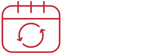 Icon: Calendar with rotating circle lines