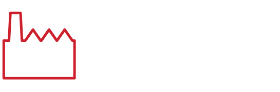 Icon: Outline of manufacturing factory.