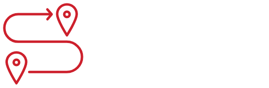 Icon: two location pinpoints with a lined path going between