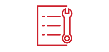 Icon: Wrench with checklist on paper