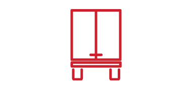 Icon: Back of semi-truck with doors closed