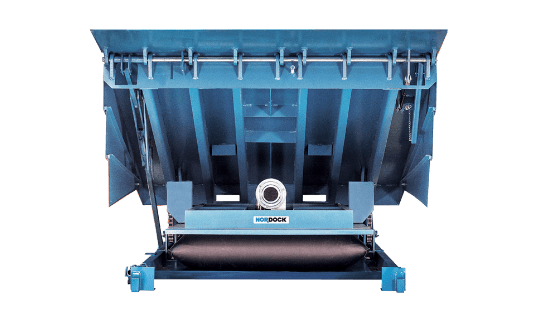 Blue air-powered dock leveler