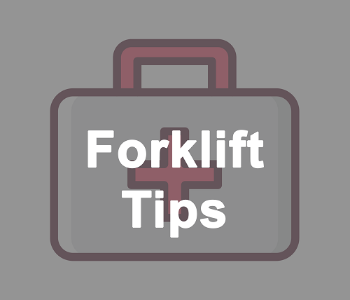 Forklift Tips. White and red first aid kit with red cross on front.
