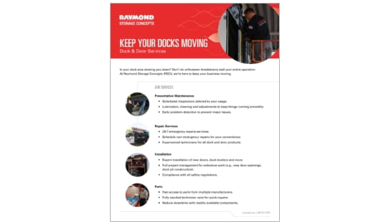 Thumbnail of Raymond Storage Concepts Dock & Door Service Sell Sheet