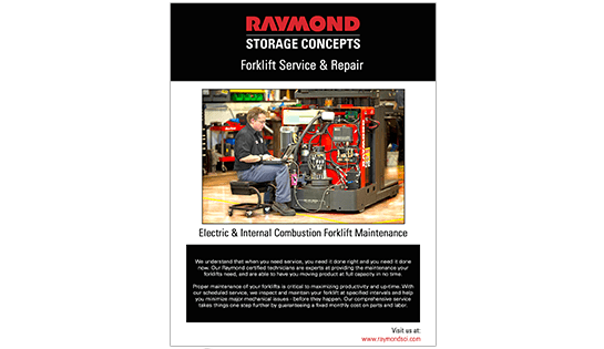 Thumbnail of Raymond Storage Concepts Forklift Service & Repair sell sheet.