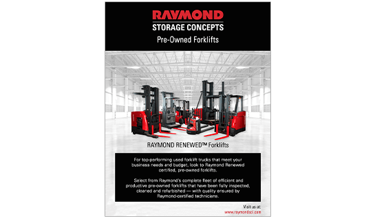 Thumbnail of Raymond Storage Concepts' Pre-Owned Forklift sell sheet.
