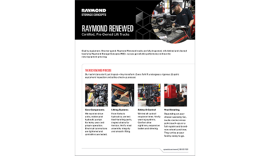 Raymond Storage Concepts Renewed & Used Forklift Sell Sheet